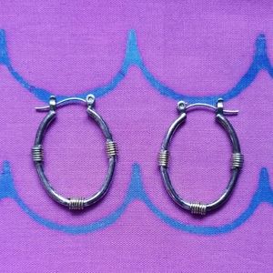 Brass colored hoop earrings